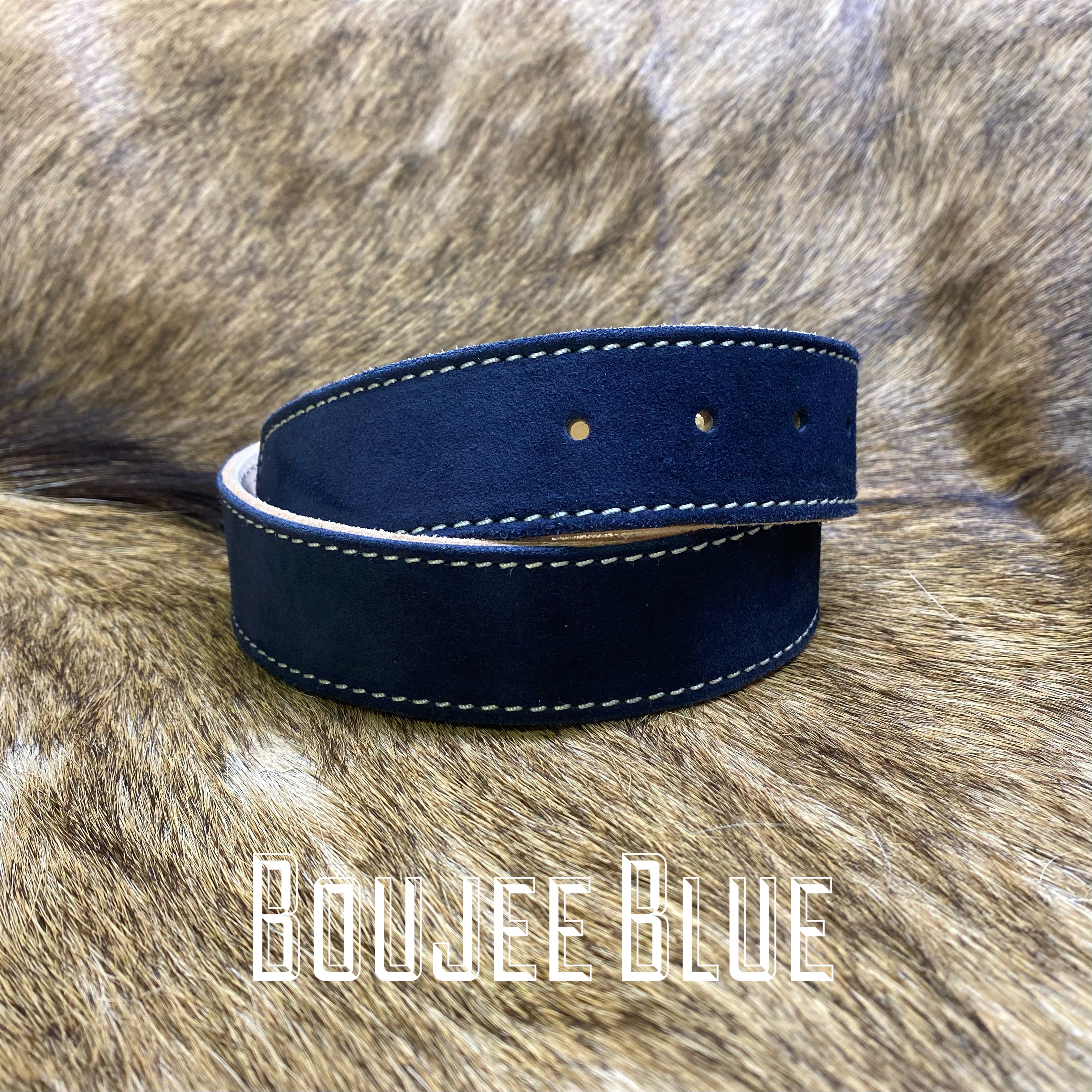 Capo Pelle Blue Suede Belt