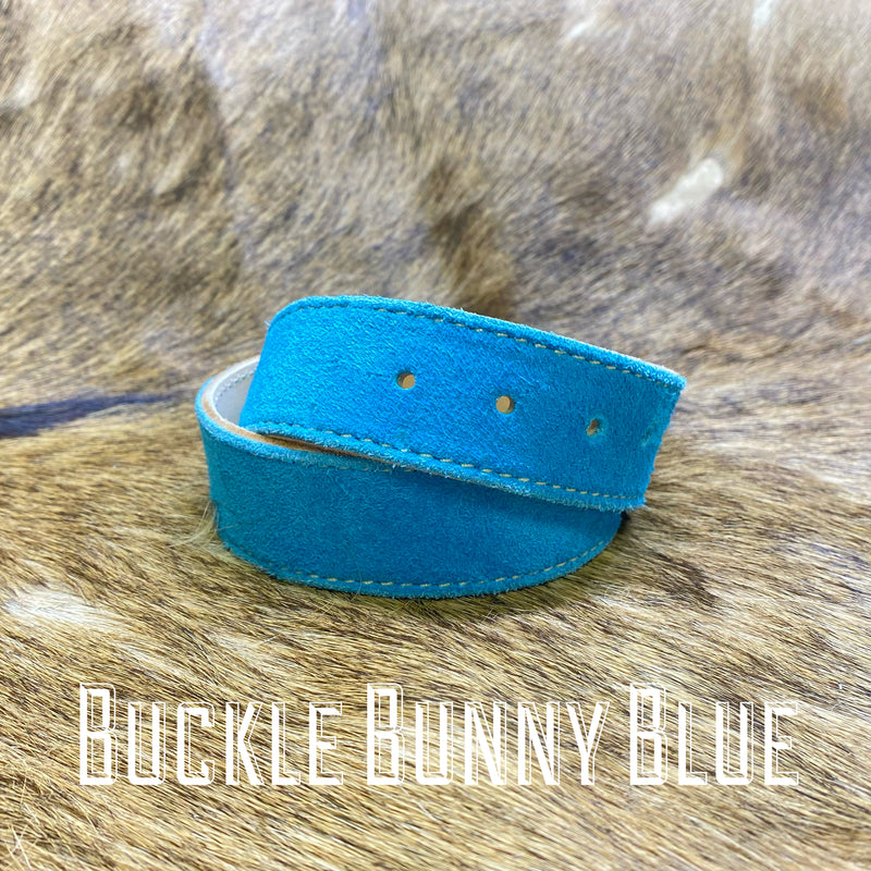 BUCKLE BUNNY BLUE - SINGLE STITCH BELT